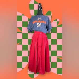80s Banana Republic Heavy Cotton A-Line High Waisted Midi Skirt